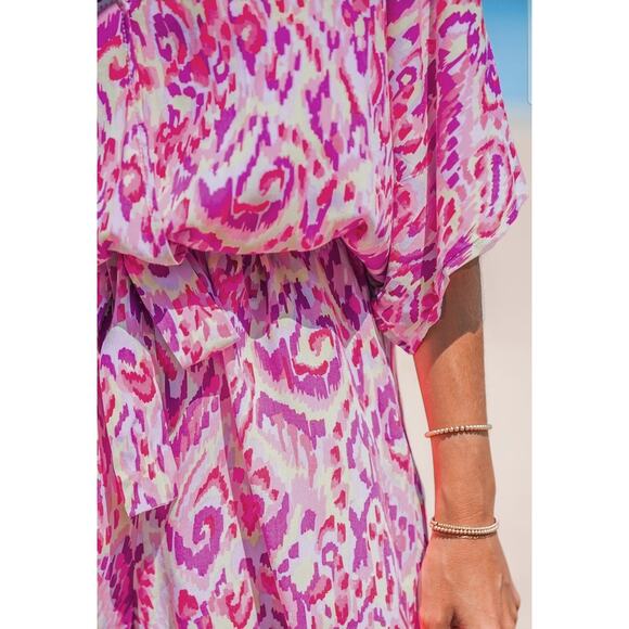 CUPSHE Women's Pink Plunging Loose Leg Romper NEW sz Medium - Picture 4 of 6